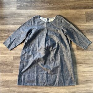 Chuang Gu Linen Mini Dress relaxed Fit with Pockets Casual Dress Office